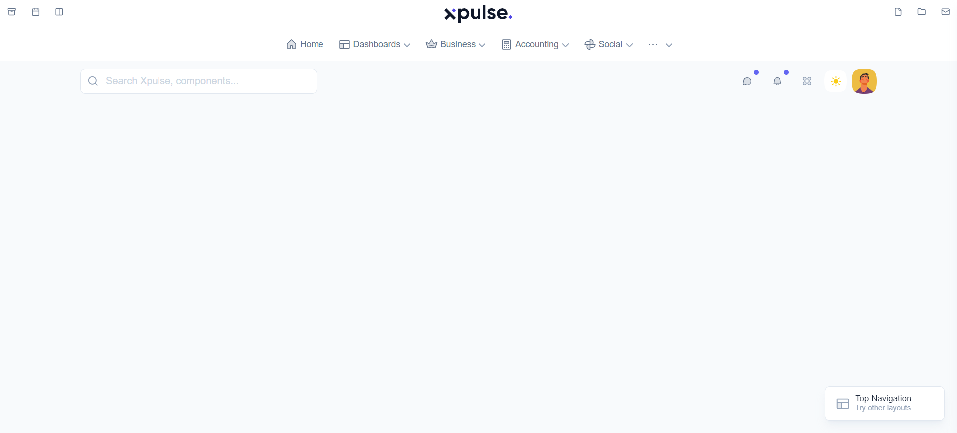 Top navigation layout